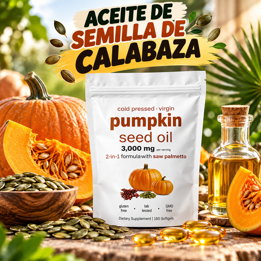 CalabazaOil™ Aceite de Semilla de Calabaza - Estimula el crecimiento del cabello y ayuda a reducir su caída