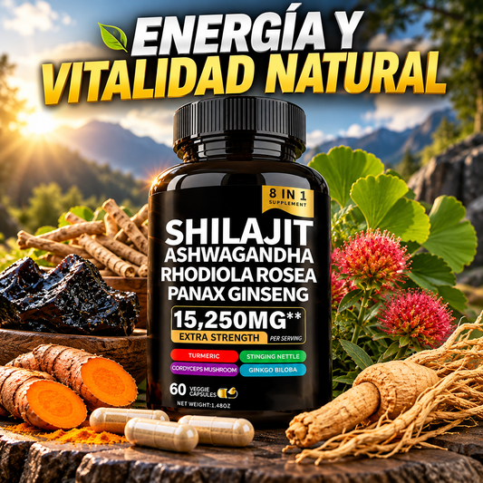 Shilajit 8-in-1™ Energía intensa y vitalidad que despiertan tu fuerza y libido natural