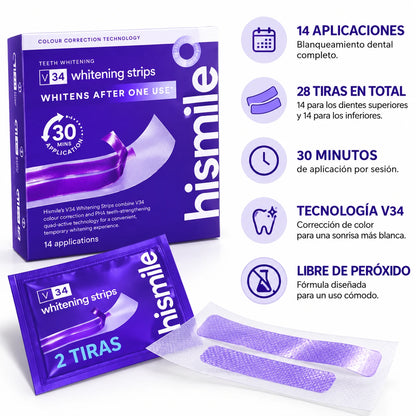 Hismile Blanco Mágico™ | Tiras Moradas Blanqueadoras